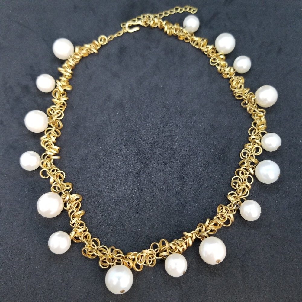 Gold chain & faux pearl necklace ⚪ - Picture 3 of 6